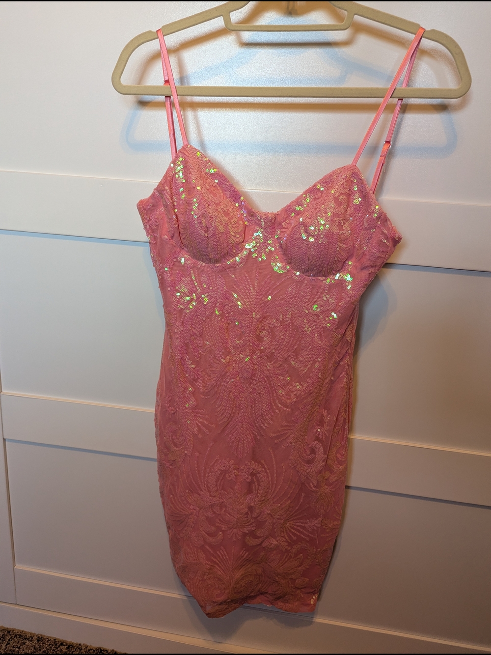 next Pink Sequin Embellished Mini Dress